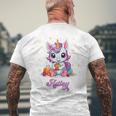 Adley Merch Unicorn Design Mens Back Print T-shirt Gifts for Old Men