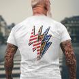 America Leopard Cheetah Lightning Bolt 4Th Of July Patriotic Mens Back Print T-shirt Gifts for Old Men