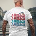 America Patriotic 4Th Fourth Of July Independence Day Mens Back Print T-shirt Gifts for Old Men