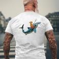 Aquadog The Corgi Rides Hammerhead Shark Of Radness Mens Back Print T-shirt Gifts for Old Men