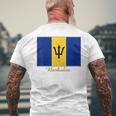 Barbados Flag Souvenir Men's T-shirt Back Print Gifts for Old Men