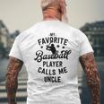 Baseball Uncle Gift My Favorite Baseball Player Calls Me Mens Back Print T-shirt Gifts for Old Men