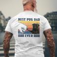 Best Pug Dad Ever Black Version Vintage Father Day Men's Back Print T-shirt Gifts for Old Men