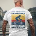 Bike Vintage Never Underestimate An Old Man On A Bicycle Mens Back Print T-shirt Gifts for Old Men