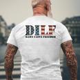 Dilf Damn I Love Freedom Funny Patriotic Usa Flag Mens Back Print T-shirt Gifts for Old Men