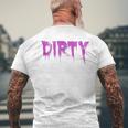 Dirty Words Horror Movie Themed Purple Distressed Dirty Men's T-shirt Back Print Gifts for Old Men