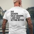 Fathers Day Grandpa From Grandkids Dad Great Grandfather Mens Back Print T-shirt Gifts for Old Men