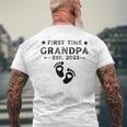 First Time Grandpa 2023 For Grandfather Funny Fathers Day Mens Back Print T-shirt Gifts for Old Men