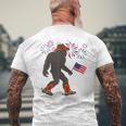 Funny 4Th Of July Celebrate Independence Patriotic Bigfoot Mens Back Print T-shirt Gifts for Old Men