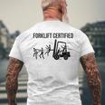 Funny Forklift Operator Forklift Certified Retro Vintage Men Mens Back Print T-shirt Gifts for Old Men
