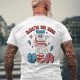 Funny Retro Vial Rocn In The Usa Happy 4Th Of July Vibes Mens Back Print T-shirt Gifts for Old Men