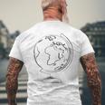 Geography World Globe Earth Planet Men's T-shirt Back Print Gifts for Old Men