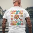 Goodbye 2Nd Grade Hello Summer Groovy Second Grade Graduate Mens Back Print T-shirt Gifts for Old Men