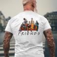 Halloween Friends Crew Gathering On A Spooky Orange Couch Men's T-shirt Back Print Gifts for Old Men