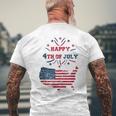 Happy 4Th Of July 2023 Patriotic American Independence-Day Mens Back Print T-shirt Gifts for Old Men