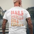 Here Comes The Party Bachelorette Party Bride Bridemaid Mens Back Print T-shirt Gifts for Old Men