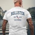 Hollister California Vintage State Usa Flag Athletic Style Mens Back Print T-shirt Gifts for Old Men