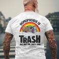 Homophobia Is Trash Gay Pride Raccoon Opossum Ally Lgbt Mens Back Print T-shirt Gifts for Old Men