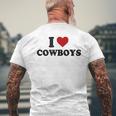 I Love Hot Cowboys I Heart Cowboys Funny Country Western Mens Back Print T-shirt Gifts for Old Men
