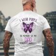 I Wear Purple In Memory Of My Dad Alzheimers Awareness Mens Back Print T-shirt Gifts for Old Men