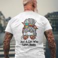 Just A Girl Who Loves Books Cute Messy Bun Girls Book Loves Mens Back Print T-shirt Gifts for Old Men