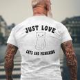 Just Love Cats And Picnicking Cat-Saying Men's T-shirt Back Print Gifts for Old Men