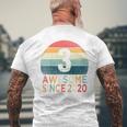 Kids 3Rd Birthday Vintage Retro 3 Years Old Awesome Since 2020 Mens Back Print T-shirt Gifts for Old Men