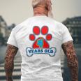 Kids 4 Year Old 4Th Birthday Paw Themed Party Gift Boys Girls Mens Back Print T-shirt Gifts for Old Men