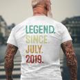 Kids 4 Years Old Legend Since July 2019 4Th Birthday Mens Back Print T-shirt Gifts for Old Men