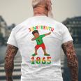 Kids Dabbing Black King Boys Kids Junenth Brown Skin Freedom Mens Back Print T-shirt Gifts for Old Men