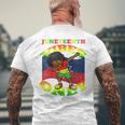 Kids Dabbing Boy Junenth Black History Melanin African Kids Mens Back Print T-shirt Gifts for Old Men