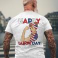 Labor Day Rosie The Riveter American Flag Woman Usa Men's T-shirt Back Print Gifts for Old Men