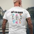 Let's Go Ghouls Halloween Western Spooky Skeletons Dancing Men's T-shirt Back Print Gifts for Old Men