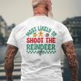 Most Likely To Shoot The Reindeer Christmas Pajamas Men's T-shirt Back Print Gifts for Old Men