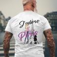 I Love Paris Woman Walking Poodles By Eiffel Tower Men's T-shirt Back Print Gifts for Old Men