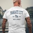 Margate City Nj Vintage Sports Navy Boat Anchor Flag Mens Back Print T-shirt Gifts for Old Men