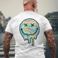 Melting Smile Funny Smiling Melted Dripping Happy Face Cute Mens Back Print T-shirt Gifts for Old Men