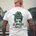 Messy Bun Sunglasses Support Squad Liver Disease Awareness Men's Back Print T-shirt Gifts for Old Men