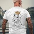 Miniature Schnauzer Dog Wearing Crown Men's T-shirt Back Print Gifts for Old Men