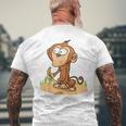 Monkey Grivet Rhesus Macaque Crab-Eating Macaque Men's T-shirt Back Print Gifts for Old Men