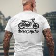 Motorpsycho Motorcycle Cafe Racer Biker Vintage Car Gift Idea Biker Funny Gifts Mens Back Print T-shirt Gifts for Old Men