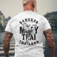 Muay Thai Kickboxing Bangkok Thailand Distressed Graphic Kickboxing Funny Gifts Mens Back Print T-shirt Gifts for Old Men
