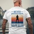 Never Underestimate An Old Man Who Loves Water Skiing Sport Mens Back Print T-shirt Gifts for Old Men
