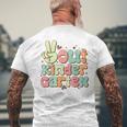 Peace Out Kindergarten Cute Groovy Last Day Of Kindergarten Mens Back Print T-shirt Gifts for Old Men