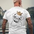 Pug Dog Wearing Crown Men's T-shirt Back Print Gifts for Old Men