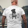 Pug Weightlifting - Mens Standard Mens Back Print T-shirt Gifts for Old Men