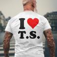 Red Heart I Love Ts Mens Back Print T-shirt Gifts for Old Men