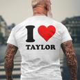 Red Heart I Love Taylor Men's T-shirt Back Print Gifts for Old Men