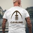 Retro Cleveland Cle Orange Brown Vintage Design Classic Font Mens Back Print T-shirt Gifts for Old Men
