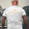 Retro Mountain Yellowstone National Park Hiking Souvenir Men's T-shirt Back Print Gifts for Old Men